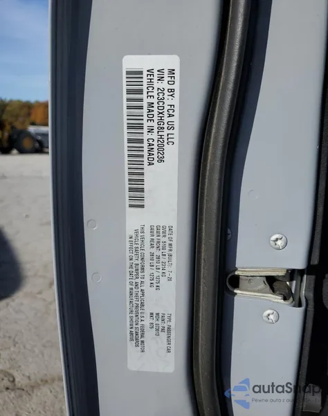 2020 Dodge Charger Gt из США, поврежденный, VIN 2C3CDXHG8LH200236